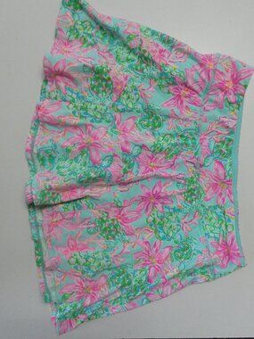 Lilly Pulitzer Luxletic S Corrine Skort So Shellegant Sea Turlle Pink & Green